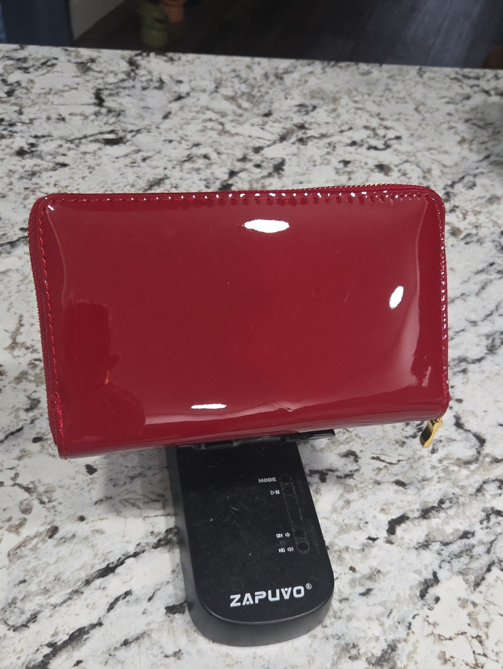 Red Patent Zip-Around Women's Wallet -